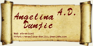 Angelina Dunjić vizit kartica